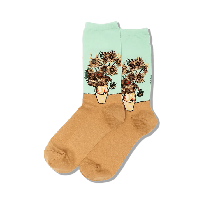 Van Gogh "Sunflowers" Cotton Socks by Hot Sox - Medium