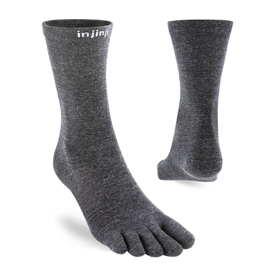 Merino Wool Liner Crew Toe Socks - by Injinji