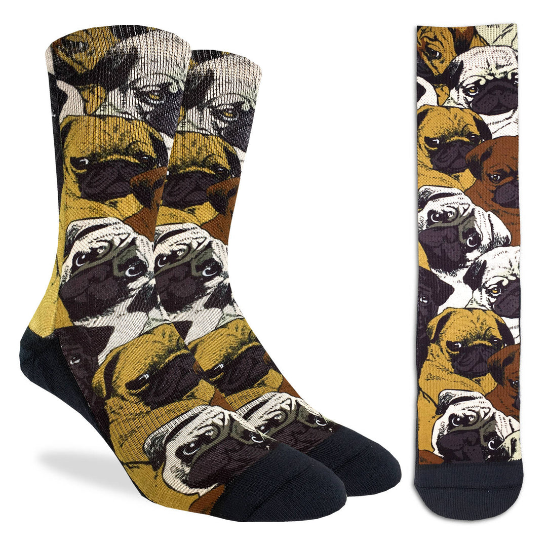 "Social Pugs" Crew Socks by Good Luck Sock