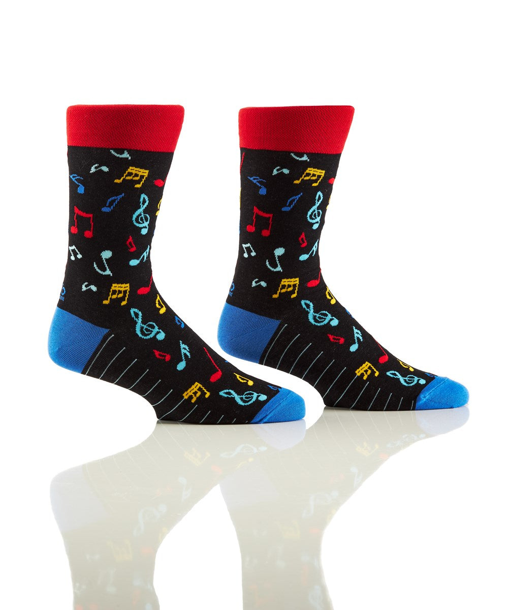 "Classic Music" Cotton Dress Crew Socks by YO Sox - Large