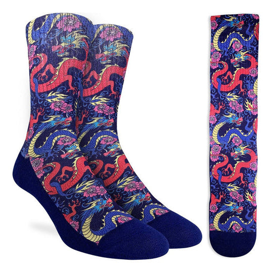 animal socks with chinese dragons pattern