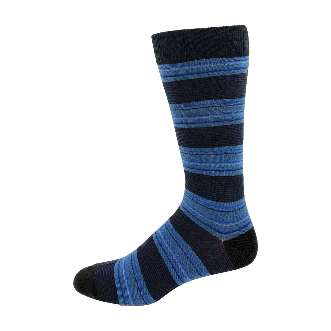 Chaussette en coton à imprimé « rayures bleues » de Point Zero - Grande
