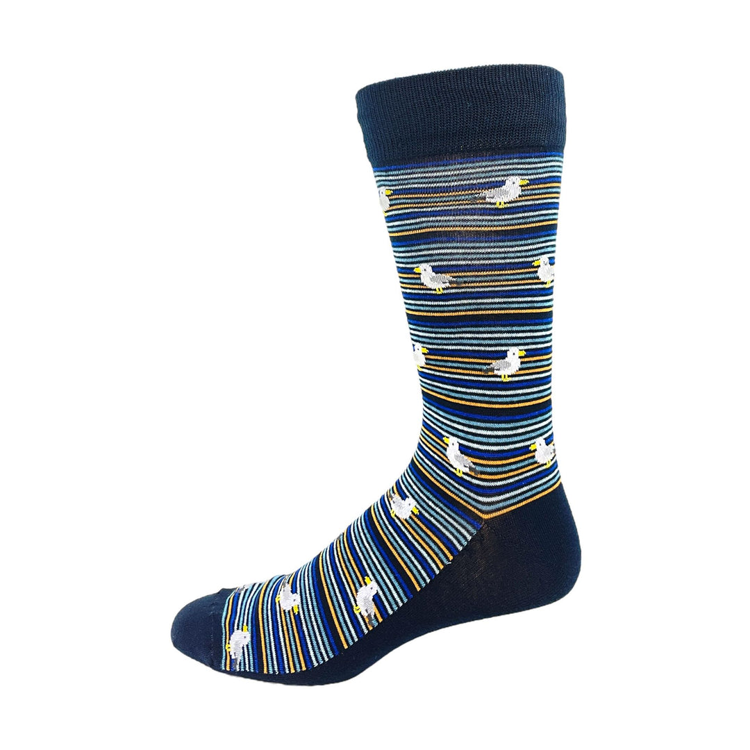 "SEAGULL" Dress Cotton Socks by Key - Large