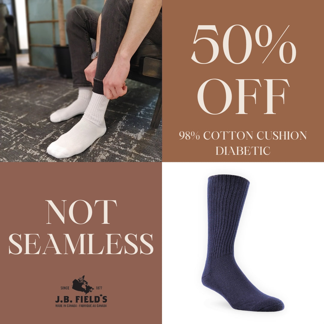 Britches 98% Cotton Cushion Diabetic Socks (NOT SEAMLESS) - XL SIZE