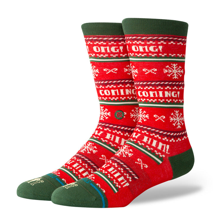 Elf x Stance I Know Him Crew Socks Red M