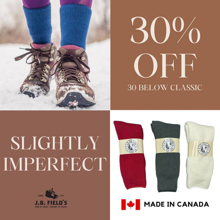 3 PAIR - J.B. Field's Icelandic "30 Below Classic" Merino Wool Thermal Socks (SLIGHTLY IMPERFECT)