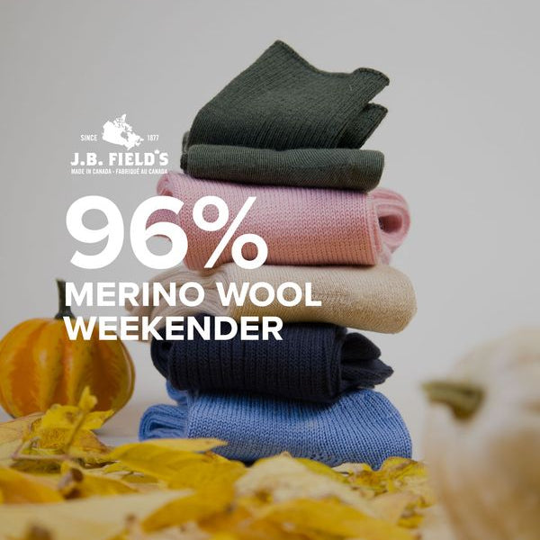 Chaussettes en laine mérinos 96 % pastel « Wool Weekender » pour femmes de JB Field (DÉGAGEMENT)