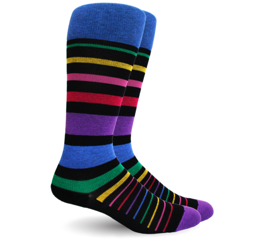 rainbow stripe compression socks