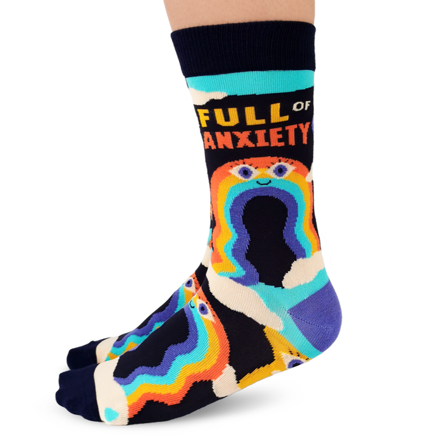 Chaussettes en coton « Anxiety » des Uptown Sox - Taille M