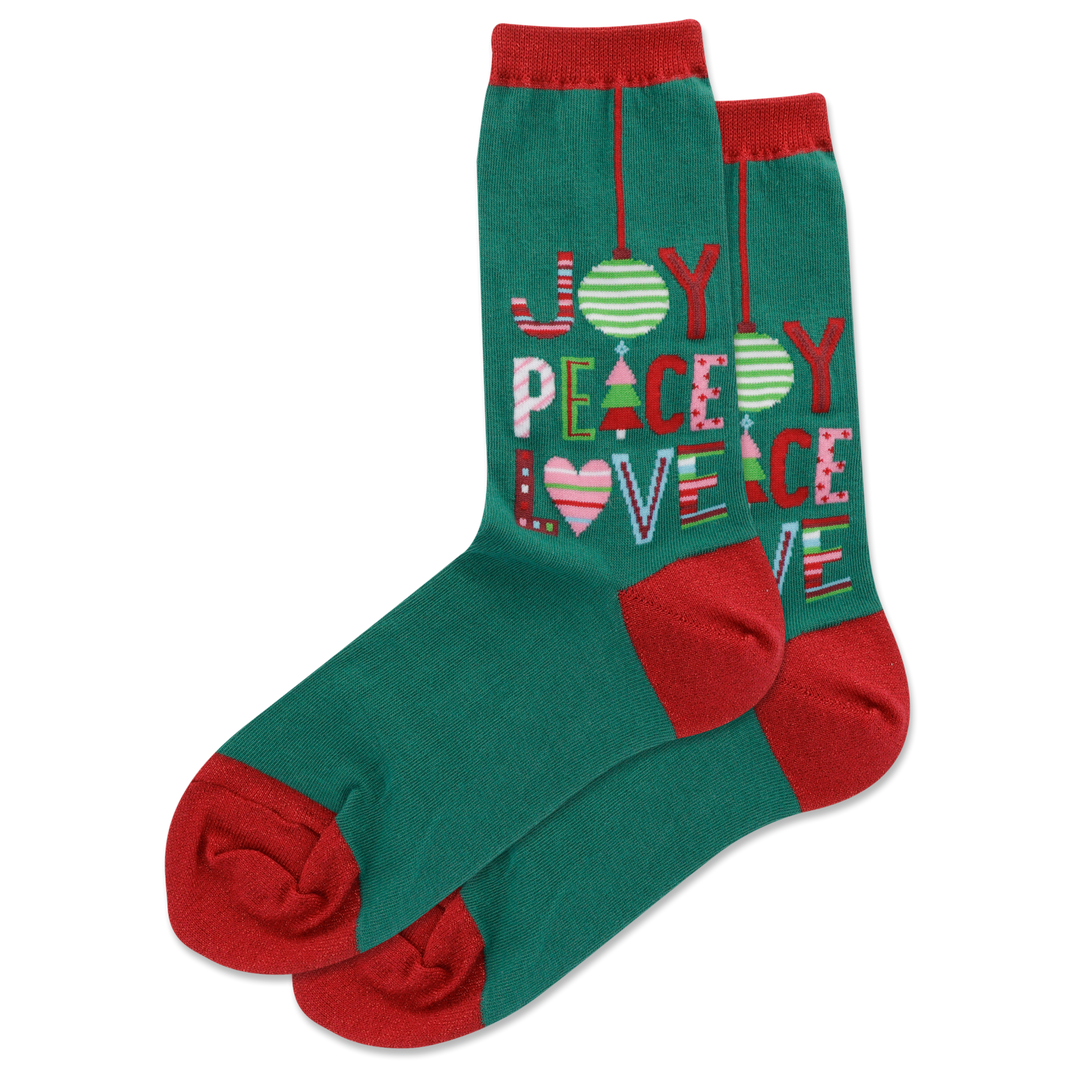 Chaussettes en coton « Joy Peace Love » par Hot Sox - Medium