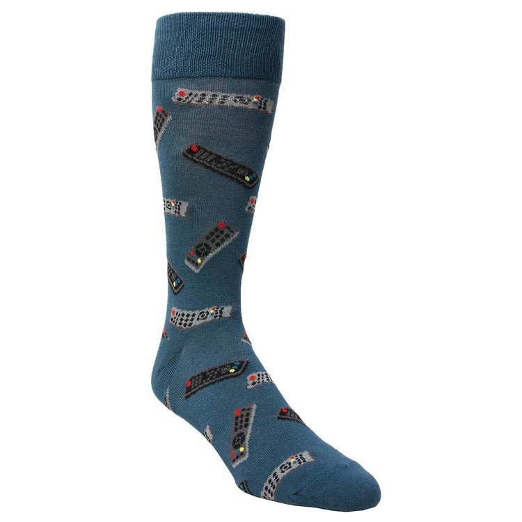 "Control Center Remote" Crew Bamboo Socks by Me Moí - Large