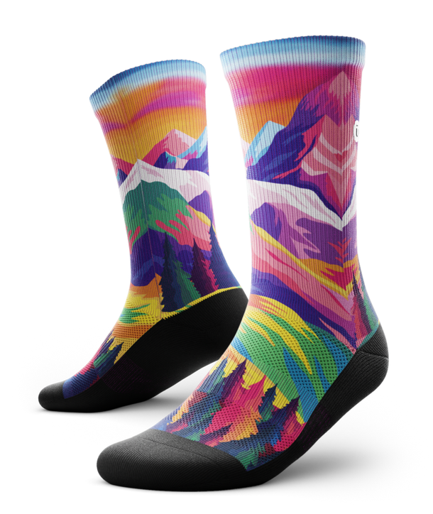 "Nature Trip" Performance Crew Running Socks by Outway