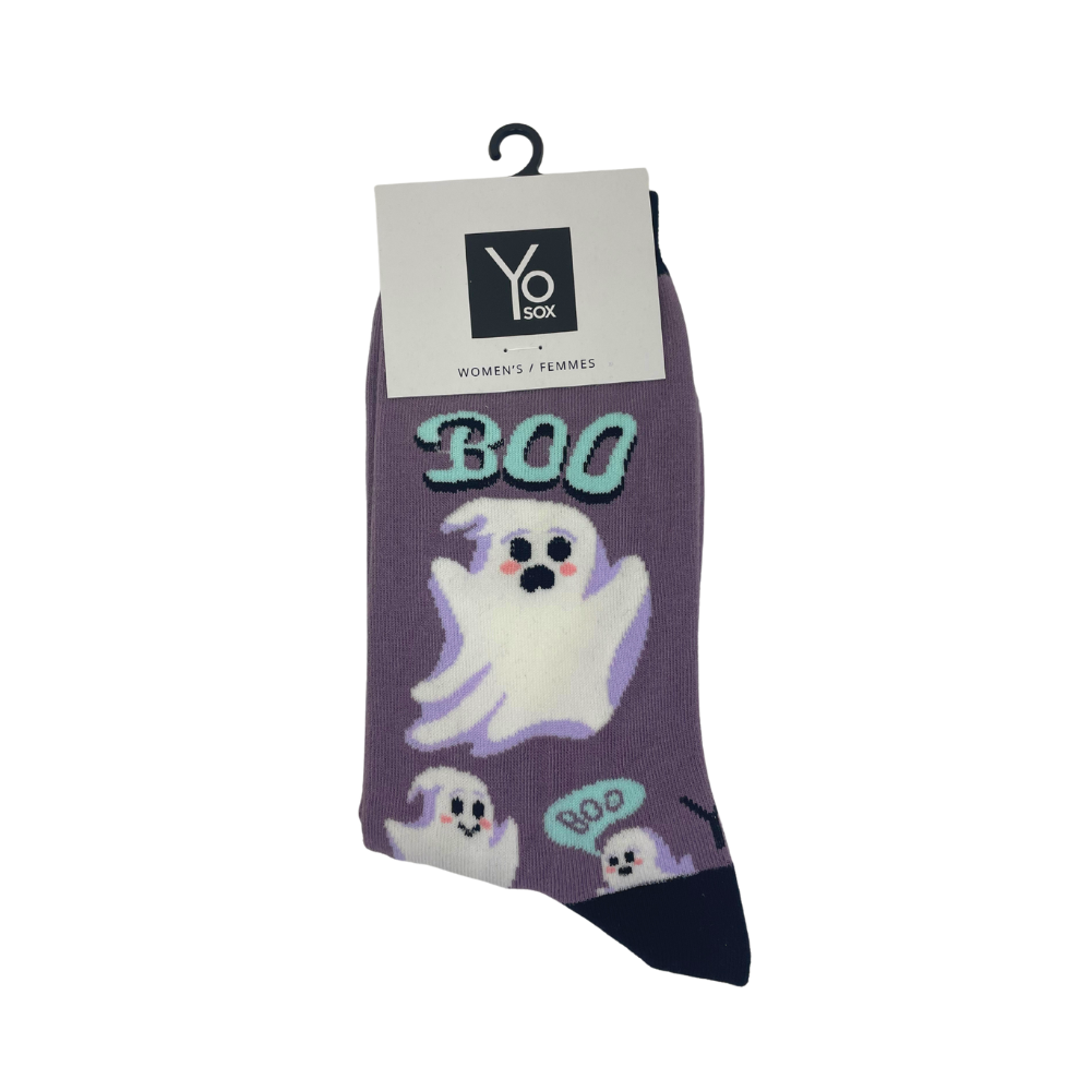 Boo Cotton Dress Crew Socks by YO Sox - Medium - SALE