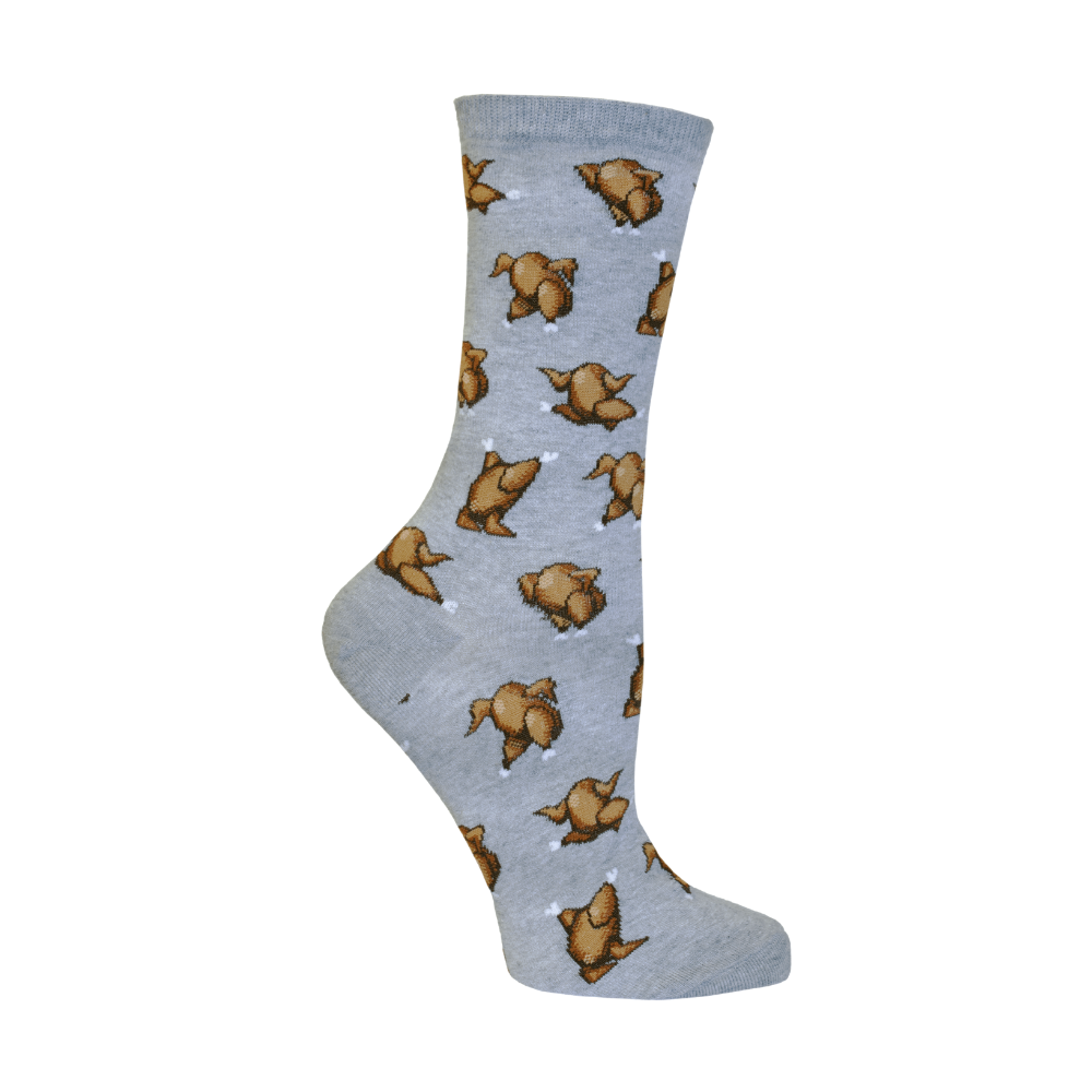 "Dancing Turkeys" Cotton Crew  Socks by Hot Sox - Medium - SALE
