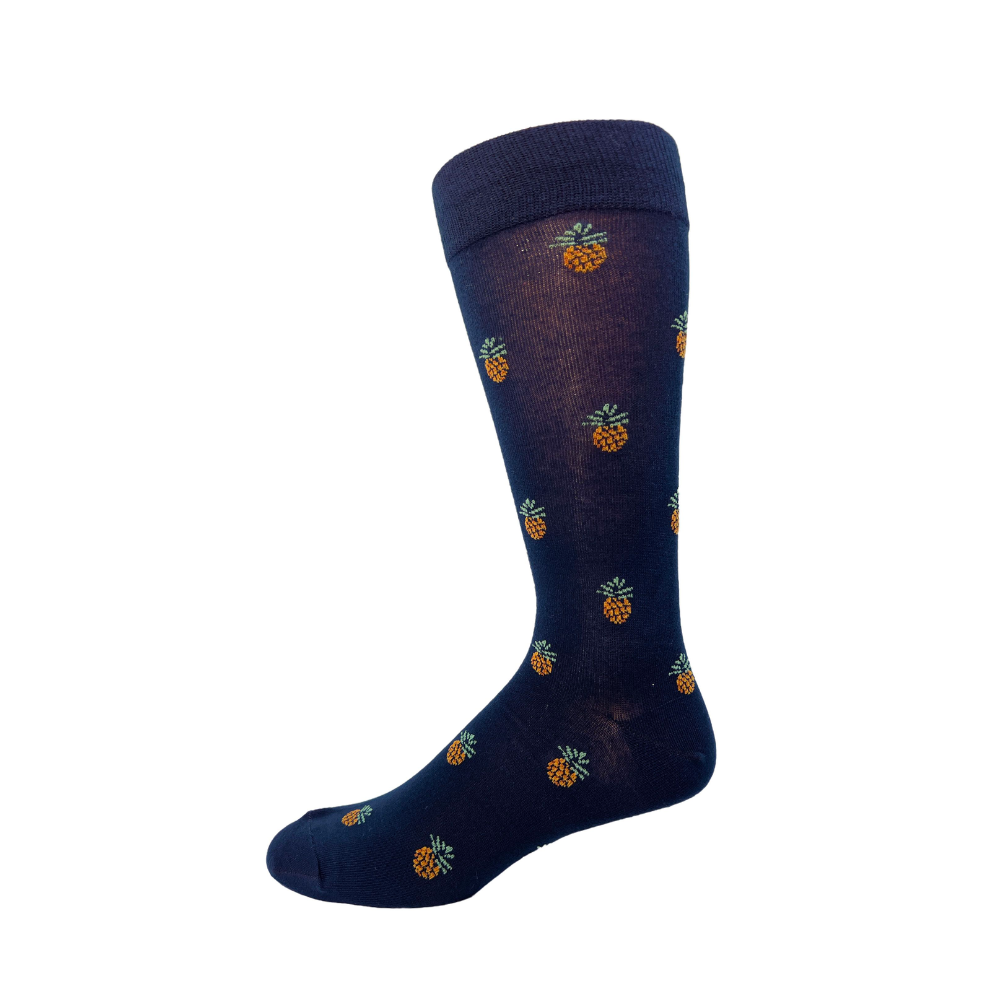 black bamboo socks with pineapples