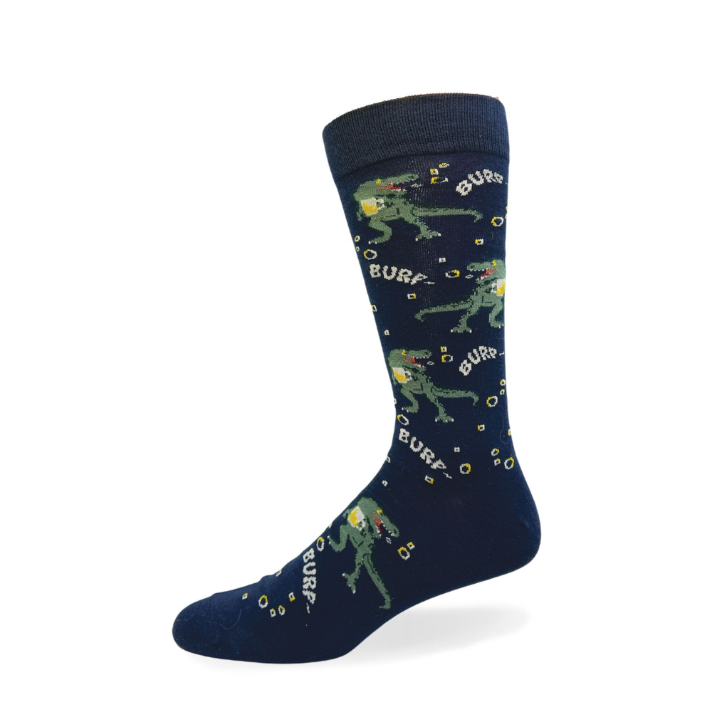 Chaussettes en coton « Dino avec de la bière » par Crazy Toes - Grande