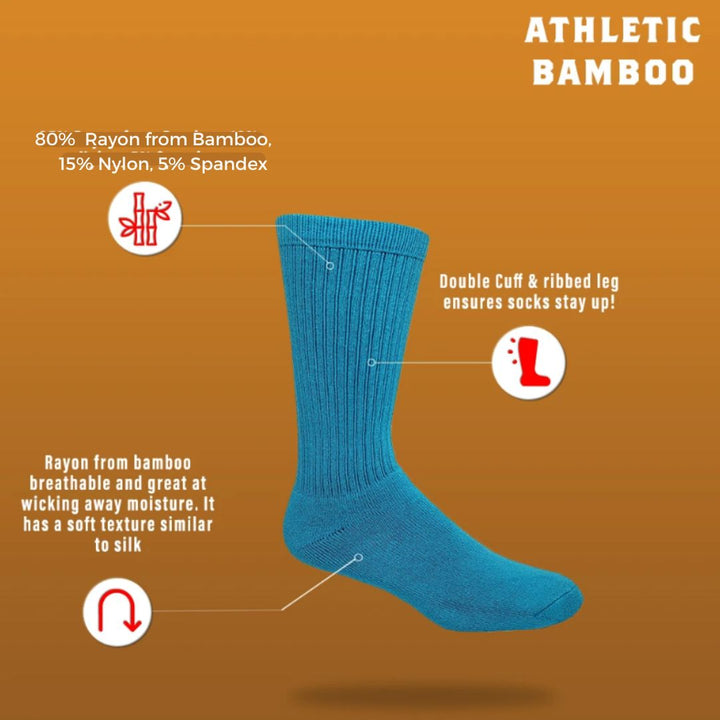 J.B. Field's Plain Full Cushion Bamboo Crew Socks
