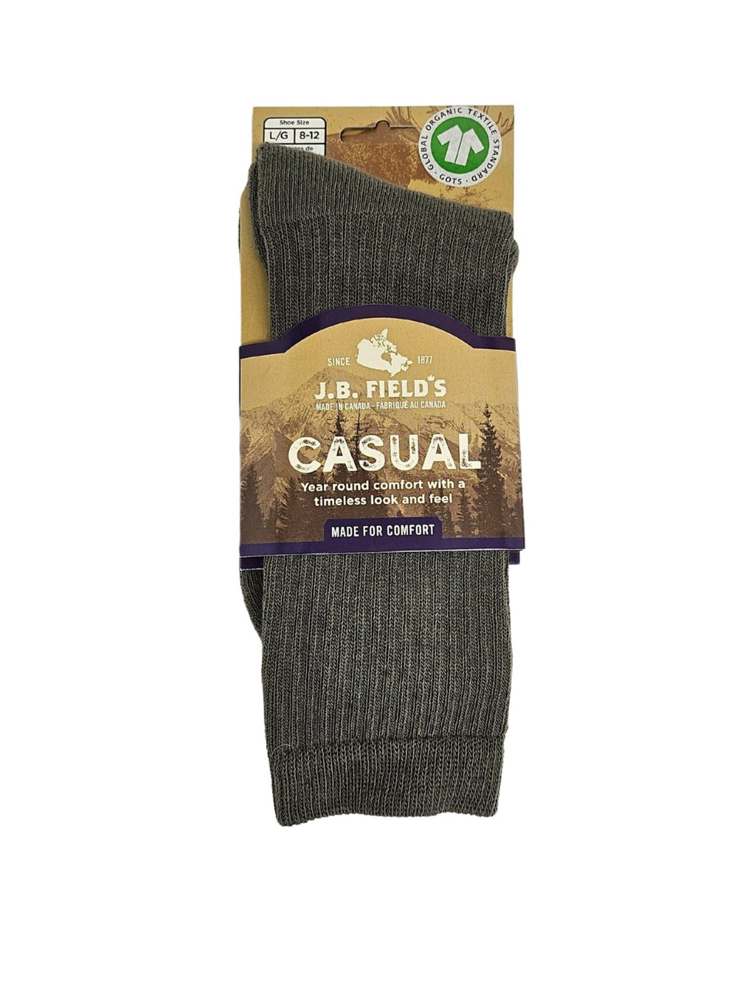 J.B. Field's Classic Organic Cotton Crew Socks