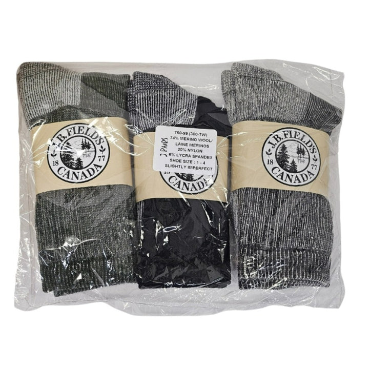 3 PAIRES - Chaussettes de randonnée en laine mérinos « Hiker GX » de JB Field (LÉGÈREMENT IMPARFAITES) - NEUTRE