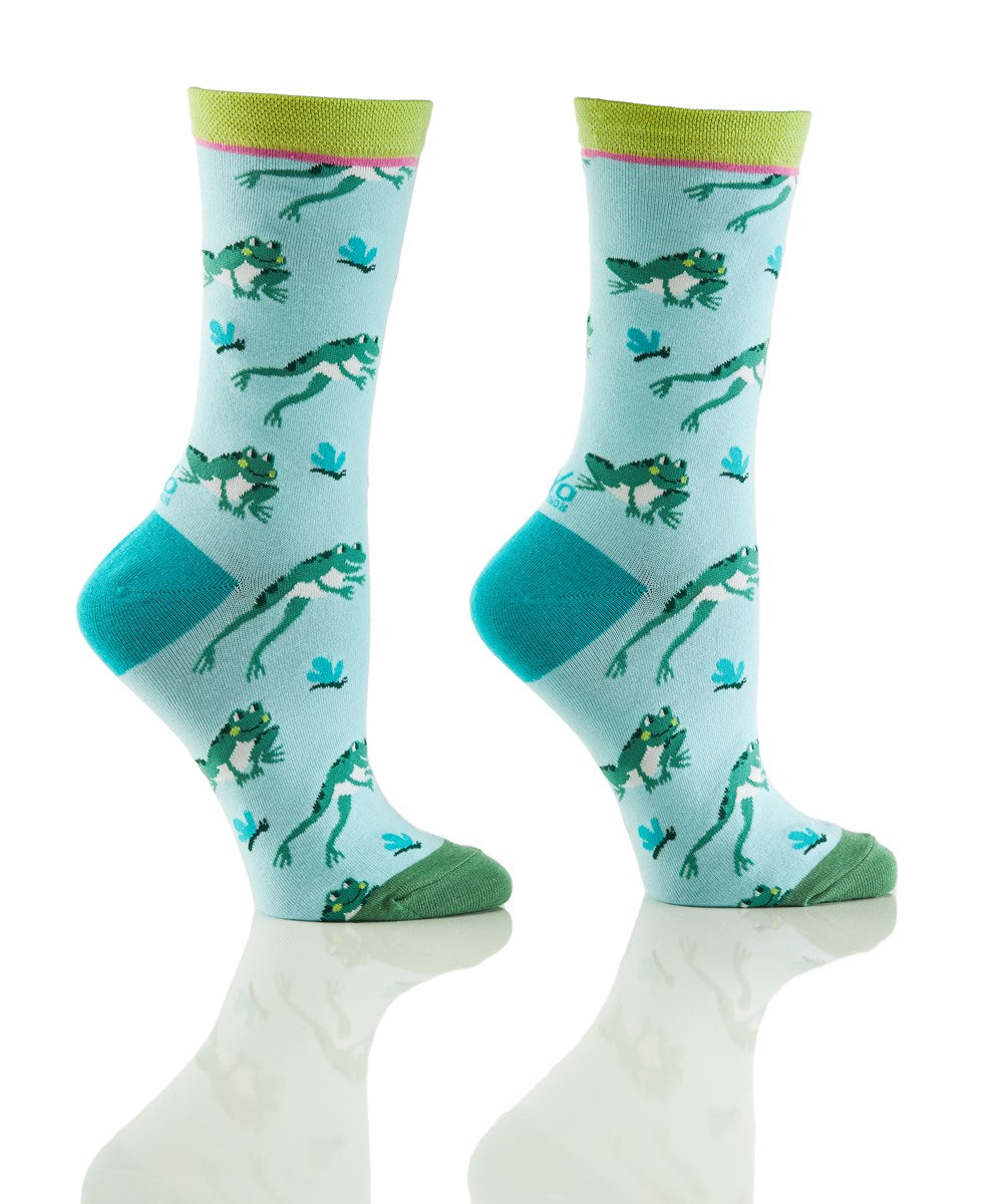 Chaussettes en coton « Jumping Frogs » par YO Sox - Medium