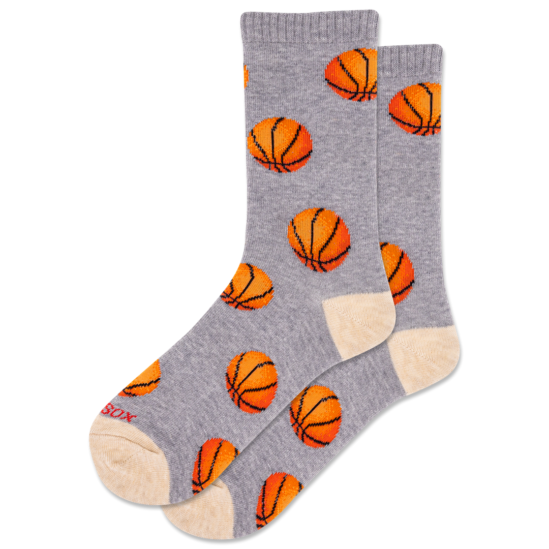 Hot Sox "Basketball" Cotton Crew Socks - Medium