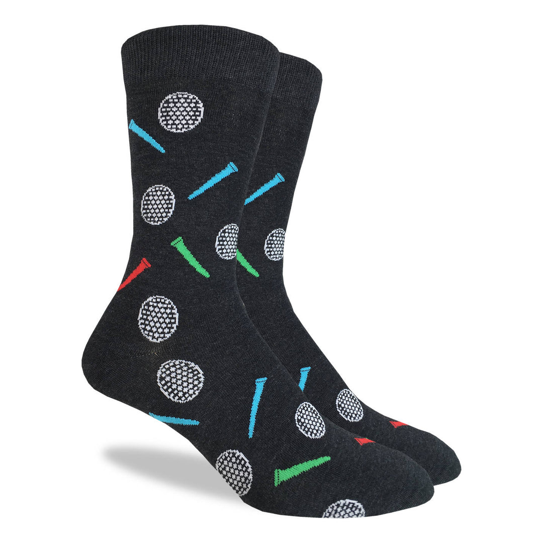 "Golfing" Cotton Crew Socks by Good Luck Sock - Large