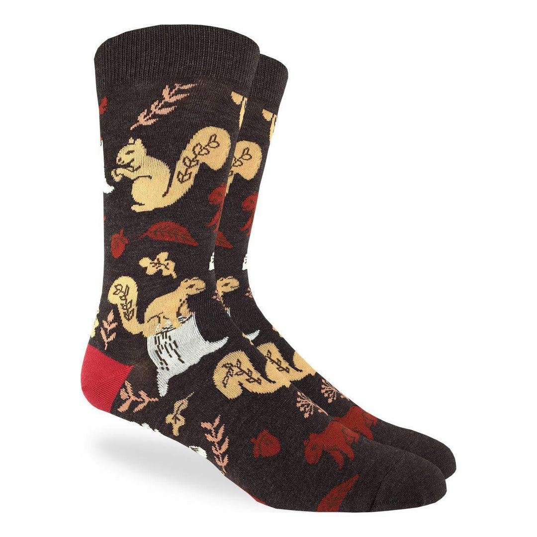 "Woodland Squirrel" Cotton Crew Socks by Good Luck Sock