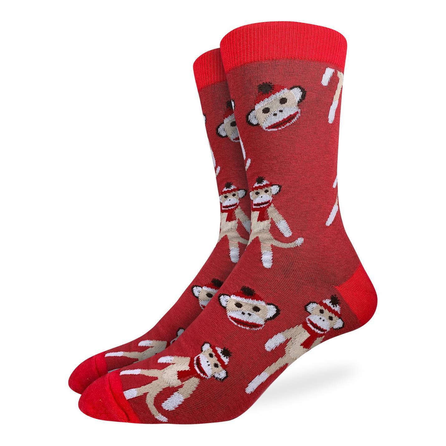 "Sock Monkeys" Cotton Crew Socks by Good Luck Sock Great Sox