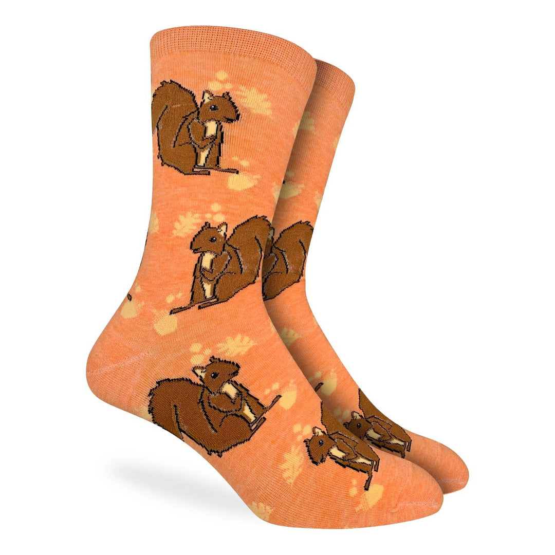 "Orange Squirrel" Crew Socks by Good Luck Sock