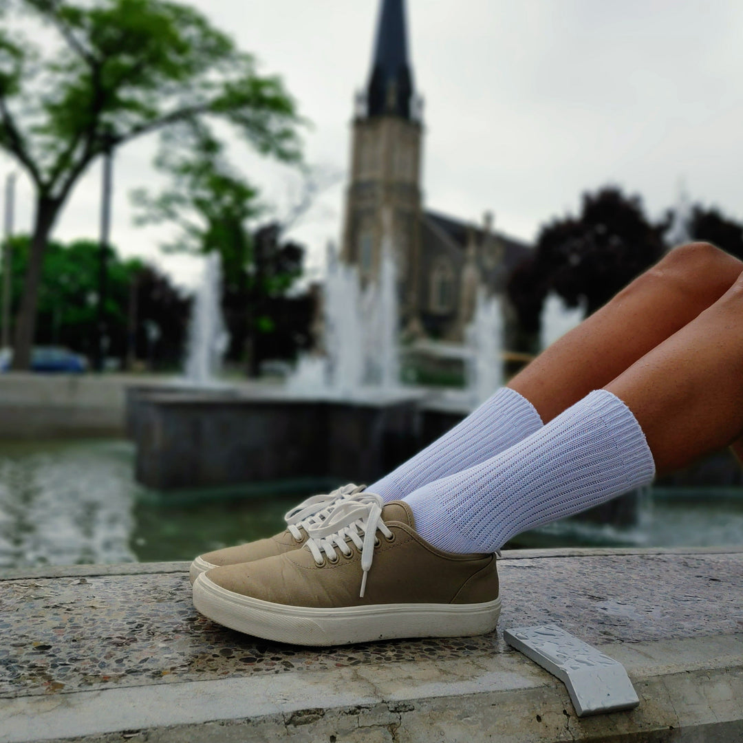 white organic cotton socks