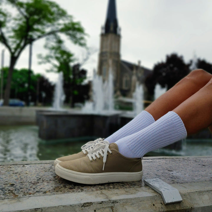 white organic cotton socks