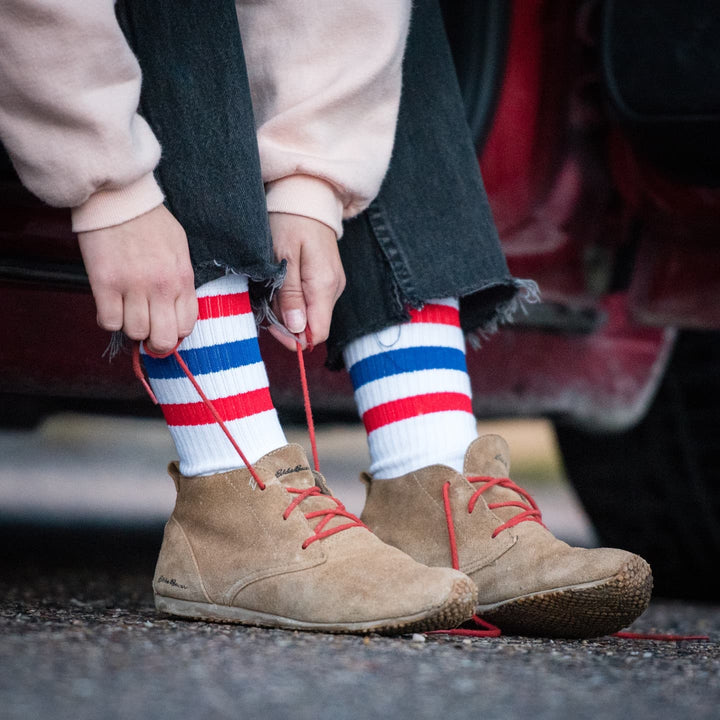 cotton varsity stripe socks