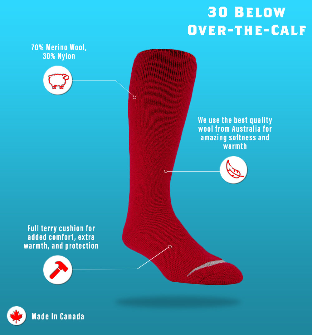 Over-the-Calf Thermal Socks Features