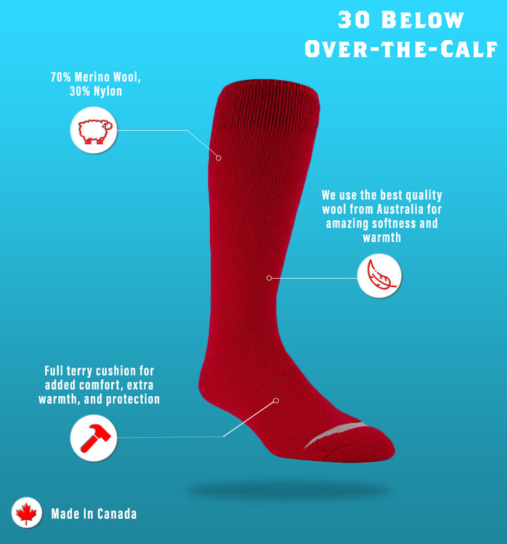 Over-the-Calf Thermal Socks Features