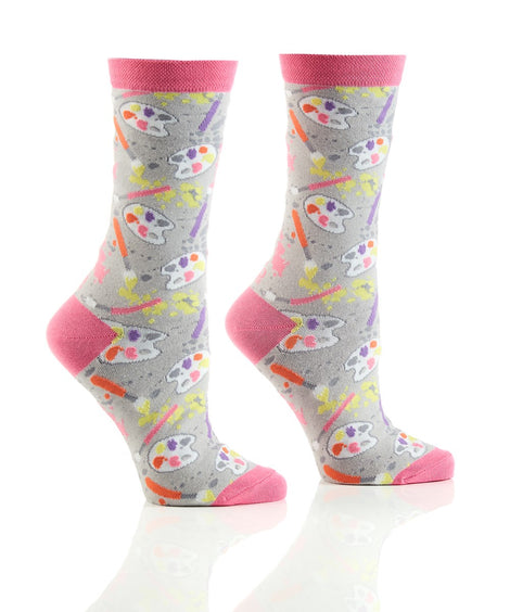 YO Sox "Artist" Cotton Dress Crew Socks -Medium