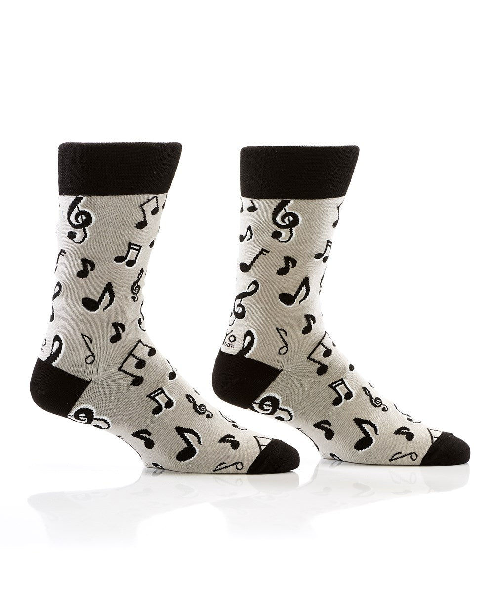 "Music" Cotton Dress Crew Socks by YO Sox - Large