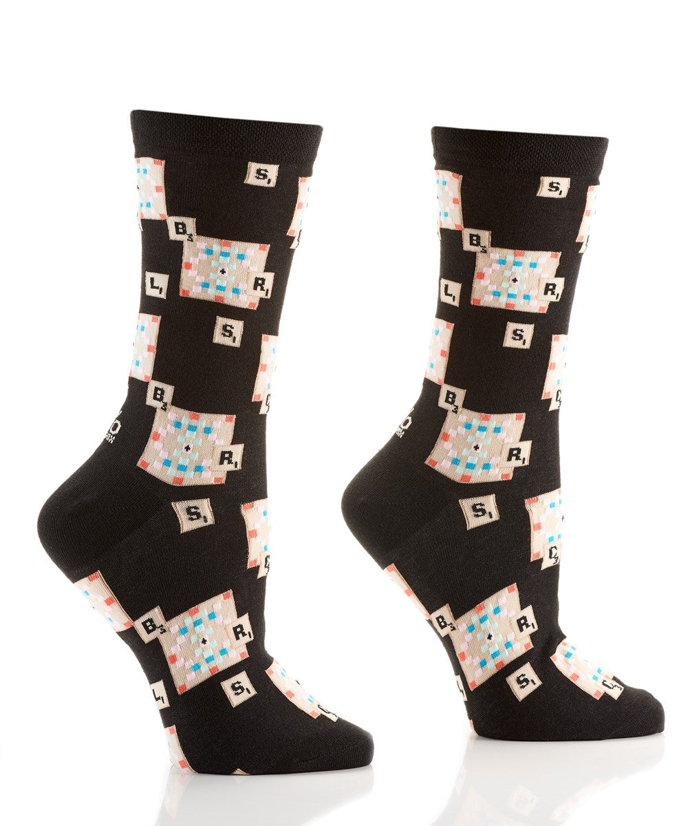 "Word Game" Cotton Crew Socks by YO Sox