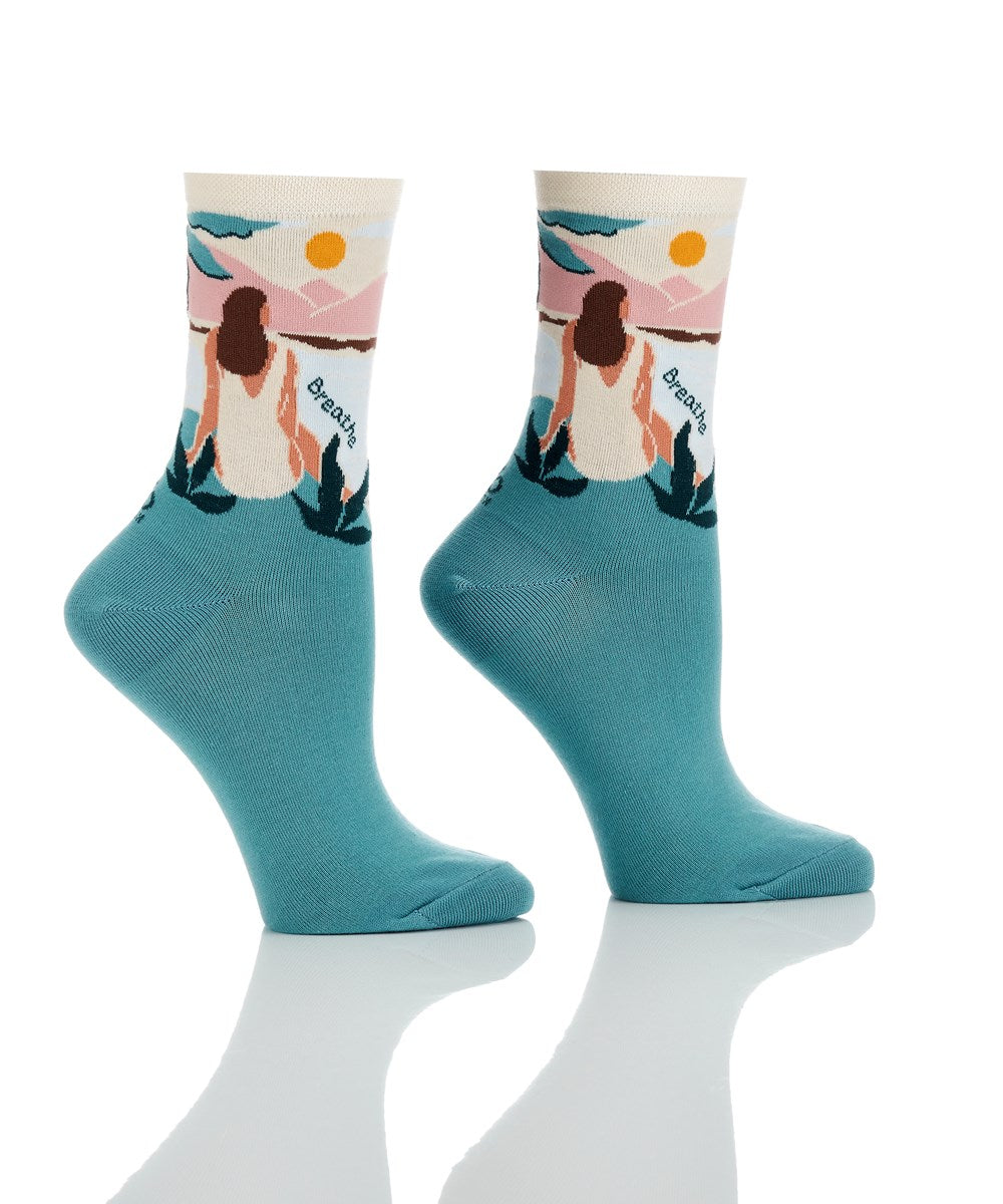 YO Sox "Breathe" Cotton Dress Crew Socks - Medium