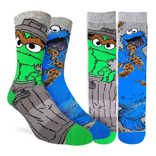"Oscar and Cookie Monster" Crew Socks by Good Luck Sock