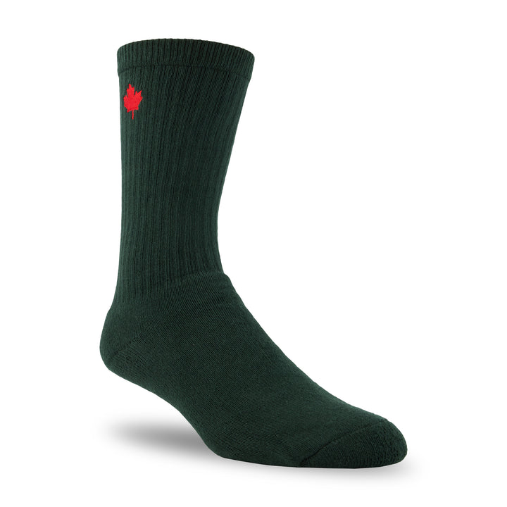 organic cotton maple leaf sock in green