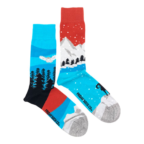 "Rocky Mountain " Landscape 85% Cotton Socks by Friday Sox Co