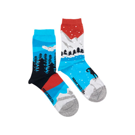 "Rocky Mountain " Landscape 85% Cotton Socks by Friday Sox Co