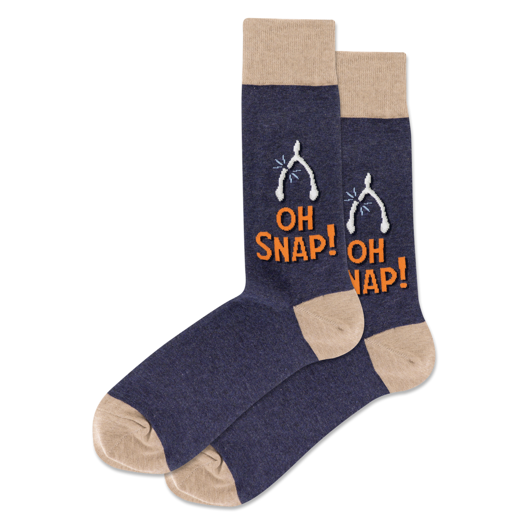"Oh Snap" Cotton Crew Socks by Hot Sox - Large