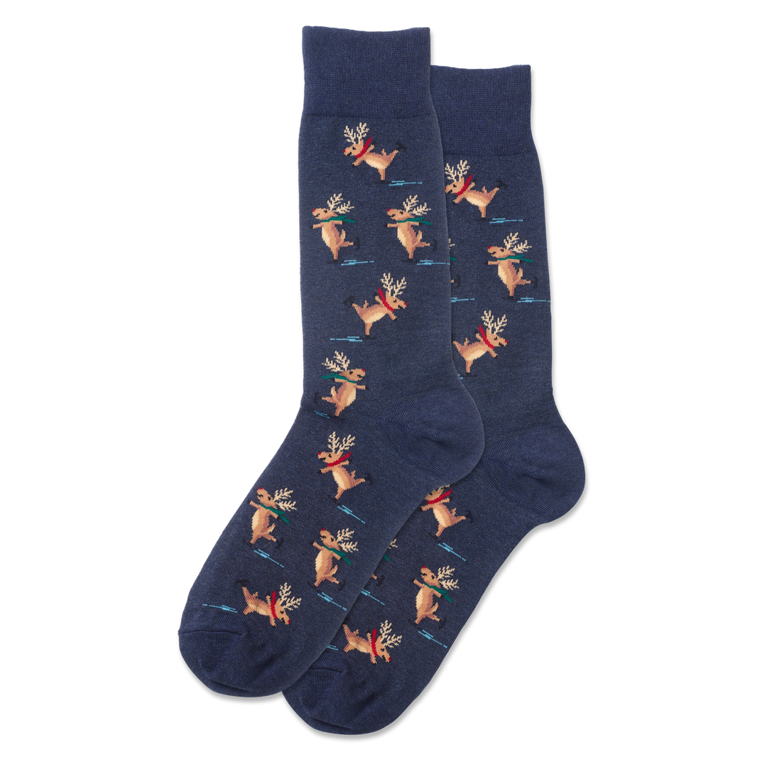 "Skating Reindeer" Crew Socks by Hot Sox