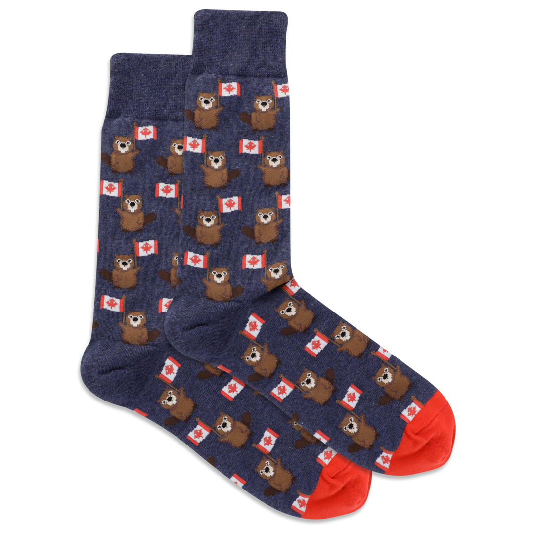 animal socks with canada beaver