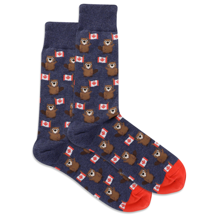 animal socks with canada beaver