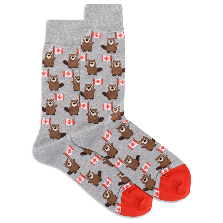 animal socks with canada beaver