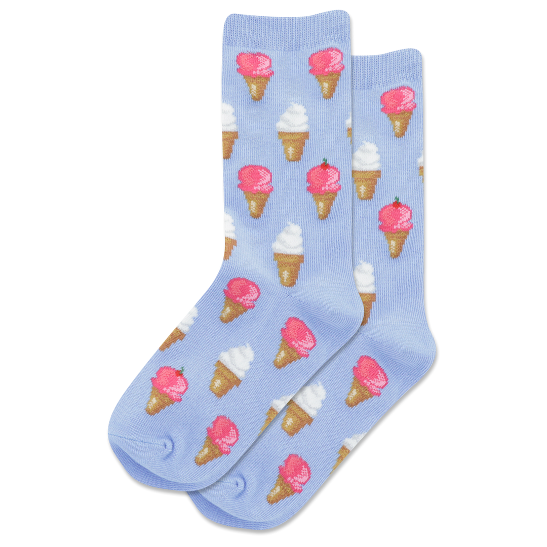 Kid's "Ice Cream" Crew Socks by Hot Sox