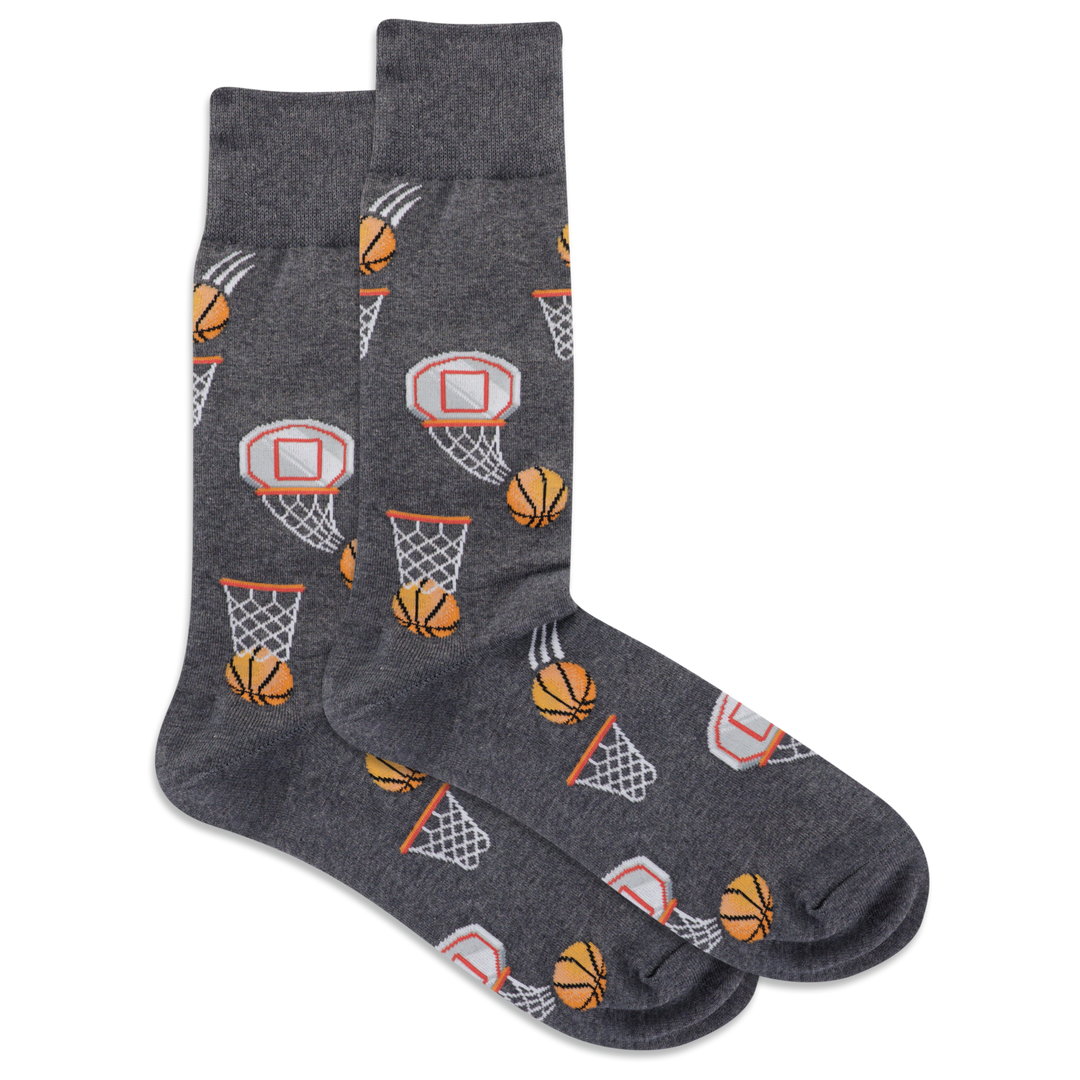 Chaussettes mi-mollet en coton « Basketball » par Hot Sox - Taille L
