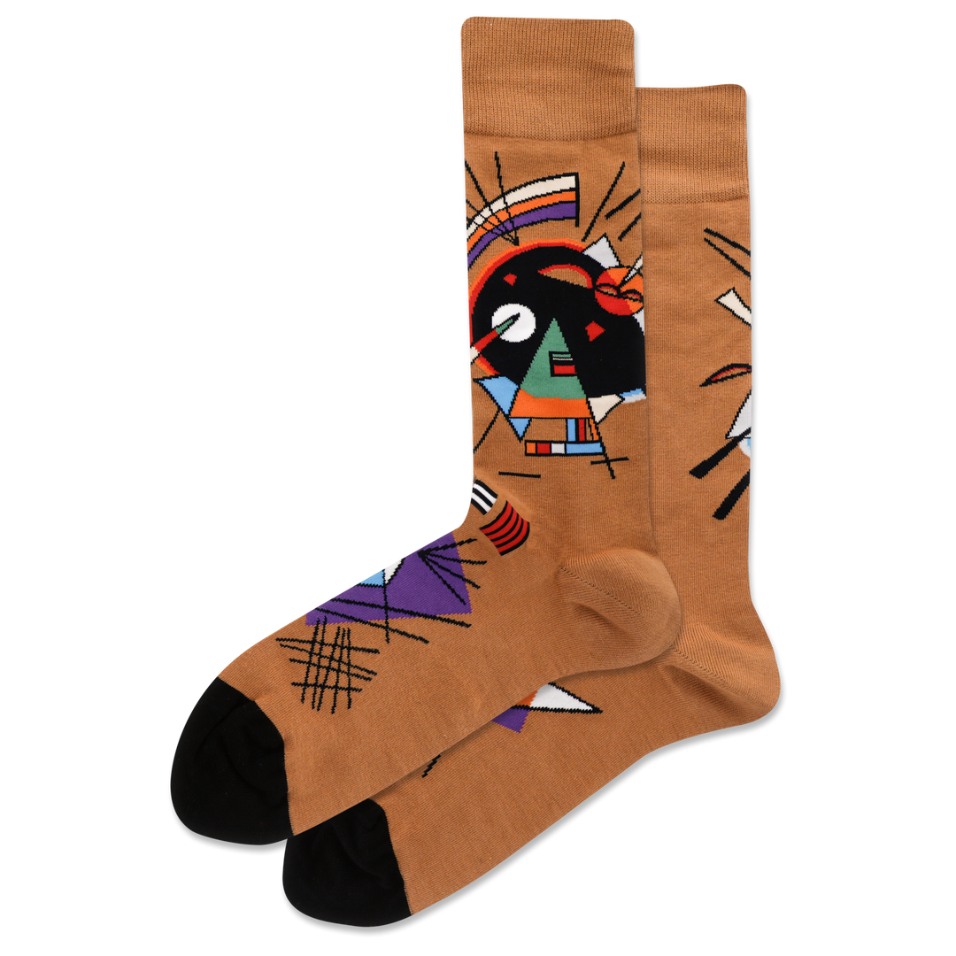 "KANDINSKY'S BLACK AND VIOLET " Crew Socks by Hot Sox - Large